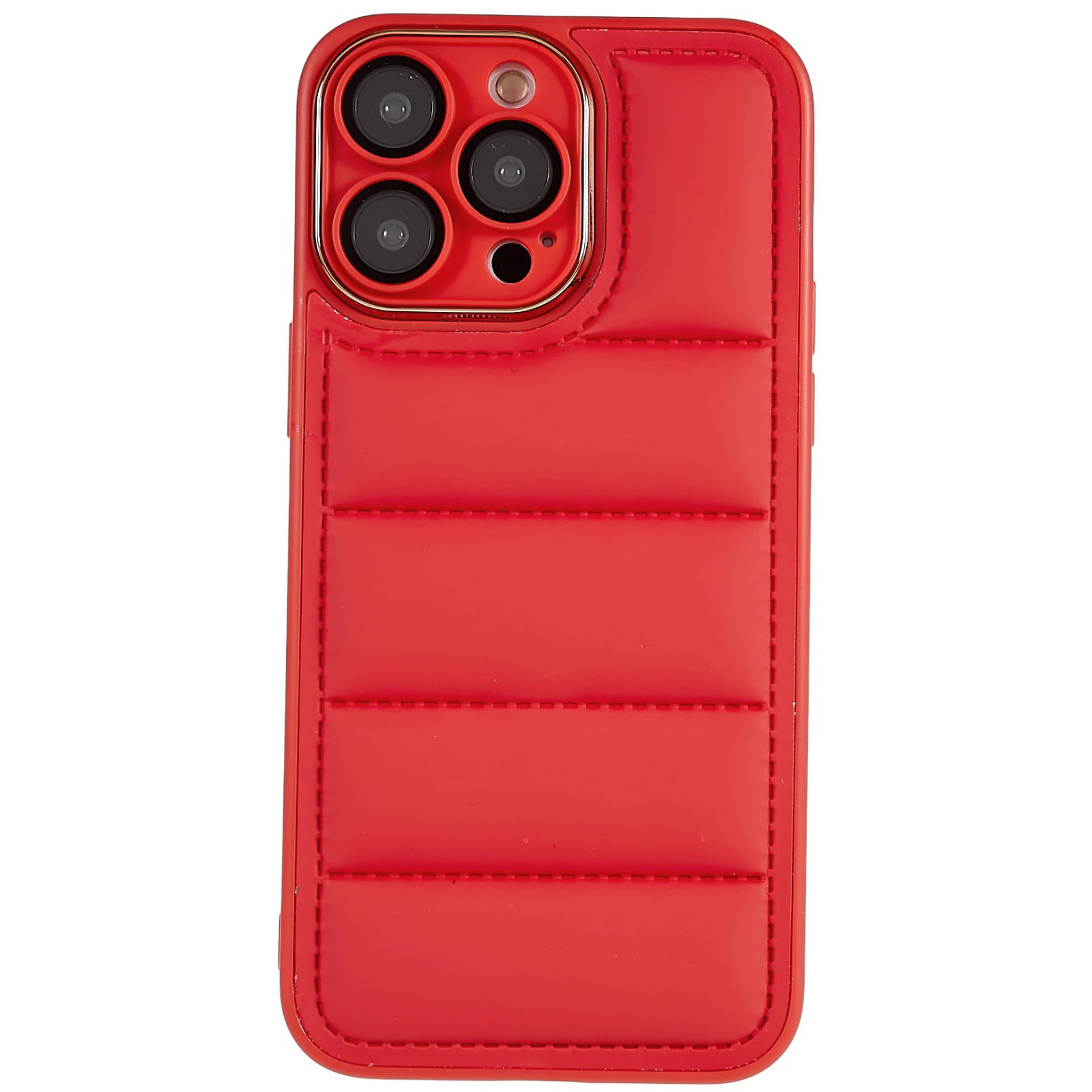 For iPhone 13 Pro 6.1 inch Down Jacket Design Electroplating Lens Frame TPU Cover Glass Lens Protector Phone Case - Black For iPhone 13 Pro 6.1 inch Down Jacket Design Electroplating Lens Frame TPU Cover Glass Lens Protector Phone Case - Black